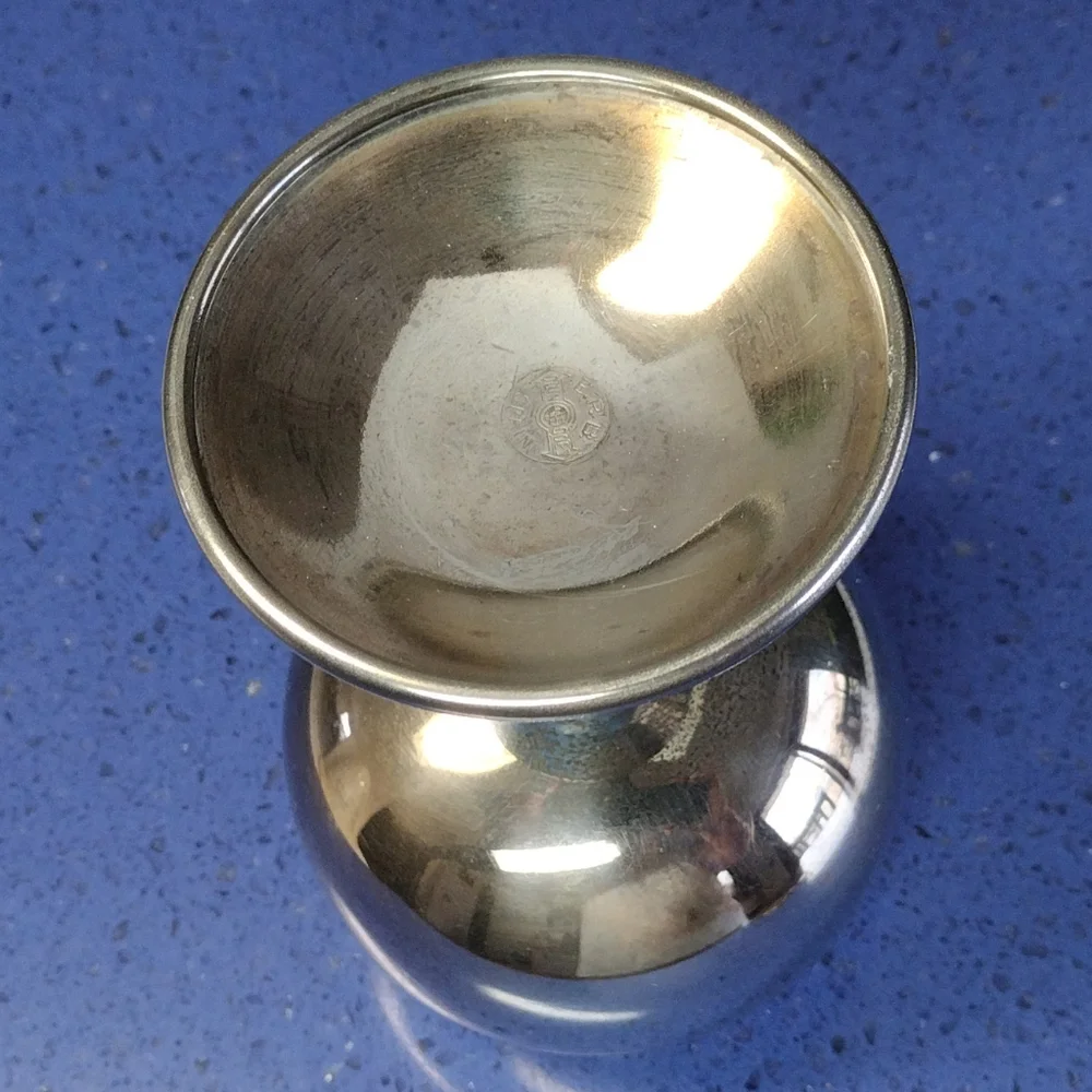 *Silver-Plated Ornate Stem Wine Champagne Goblet 5oz. Spain
